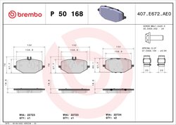 Set placute frana Brembo P 50 168