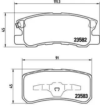 SET PLACUTE FRANA BREMBO P 54 031 - Compatibil cu BAIC, BAIC WEIWANG, CHRYSLER, CITROEN, DODGE, FIAT, HYUNDAI, JEEP, LANCIA, MIT