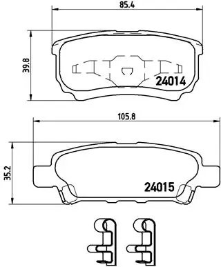 SET PLACUTE FRANA BREMBO P 54 034 - Compatibil cu CHRYSLER, CHRYSLER (BBDC), DODGE, HYUNDAI, JEEP, JEEP (GAC FCA), MITSUBISHI, M