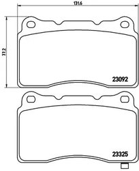 SET PLACUTE FRANA BREMBO P 54 039 - Compatibil cu DODGE, HOLDEN, HONDA, MITSUBISHI, SUBARU, TOYOTA