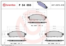 Set placute frana Brembo P 54 055