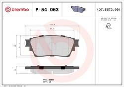 Set placute frana Brembo P 54 063