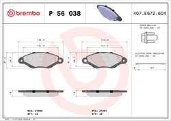 Set placute frana Brembo P 56 038