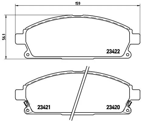 SET PLACUTE FRANA BREMBO P 56 040 - Compatibil cu ACURA, HONDA, INFINITI, ISUZU, NISSAN