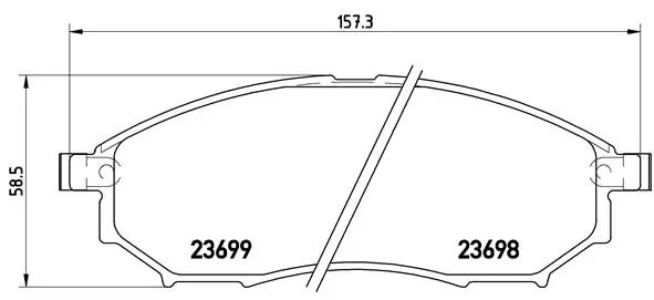 SET PLACUTE FRANA BREMBO P 56 058 - Compatibil cu INFINITI, MITSUBISHI, NISSAN, RENAULT, SAMSUNG
