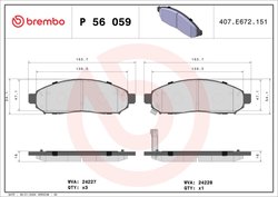SET PLACUTE FRANA BREMBO P 56 059 - Compatibil cu NISSAN, SUZUKI