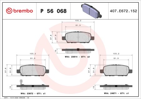 Set placute frana Brembo P 56 068