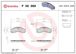 SET PLACUTE FRANA BREMBO P 56 069 - Compatibil cu IVECO, NISSAN, RENAULT TRUCKS