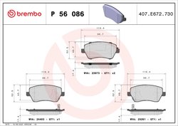 Set placute frana Brembo P 56 086
