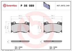 Set placute frana Brembo P 56 089
