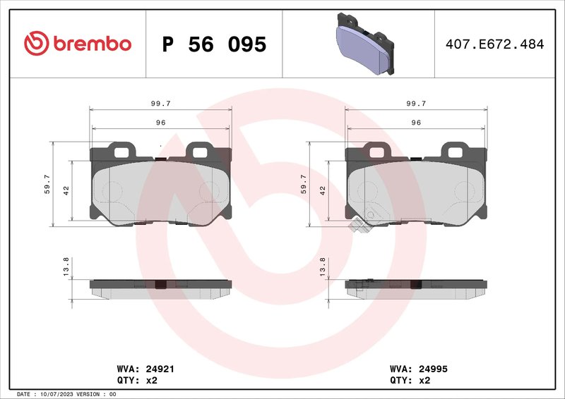 Set placute frana Brembo P 56 095
