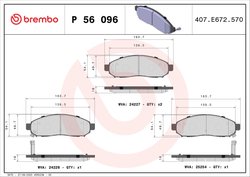 Set placute frana Brembo P 56 096