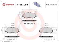 SET PLACUTE FRANA BREMBO P 56 099 - Compatibil cu NISSAN, NISSAN (DFAC), RENAULT