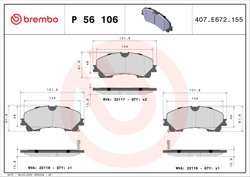 Set placute frana Brembo P 56 106