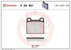 Set placute frana Brembo P 59 001