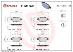 Set placute frana Brembo P 59 031
