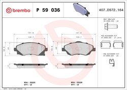 Set placute frana Brembo P 59 036