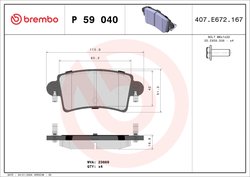 SET PLACUTE FRANA BREMBO P 59 040 - Compatibil cu NISSAN, OPEL, RENAULT, VAUXHALL