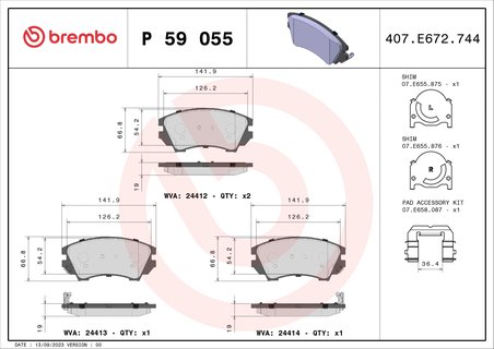 Set placute frana Brembo P 59 055