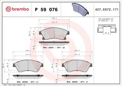 Set placute frana Brembo P 59 076