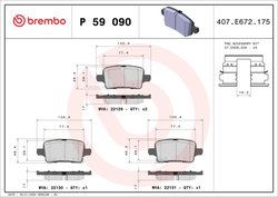 Set placute frana Brembo P 59 090