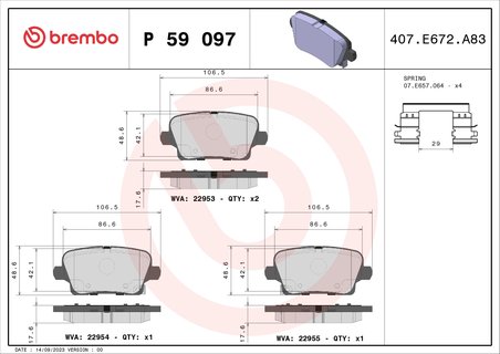 Set placute frana Brembo P 59 097