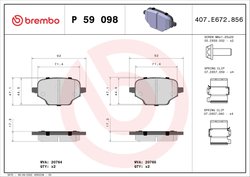 Set placute frana Brembo P 59 098