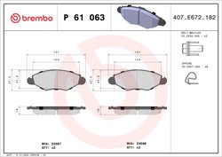 Set placute frana Brembo P 61 063