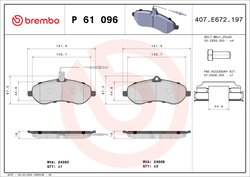 Set placute frana Brembo P 61 096