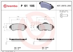 Set placute frana Brembo P 61 105