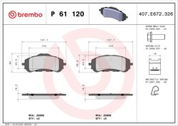 Set placute frana Brembo P 61 120