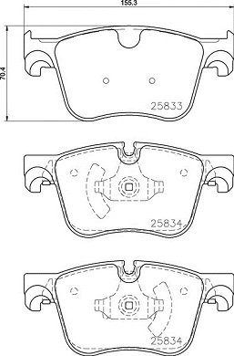 SET PLACUTE FRANA BREMBO P 61 127 - Compatibil cu CITROEN, CITROEN (DF-PSA), PEUGEOT, PEUGEOT (DF-PSA)