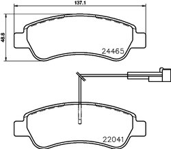 SET PLACUTE FRANA BREMBO P 61 125 - Compatibil cu CITROEN, FIAT, FORD, OPEL, PEUGEOT, RAM, VAUXHALL, VW