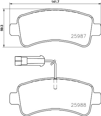 Set placute frana Brembo P 61 130