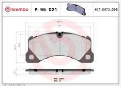 Set placute frana Brembo P 65 021