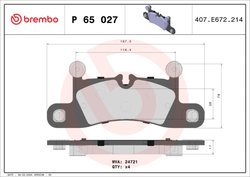 Set placute frana Brembo P 65 027