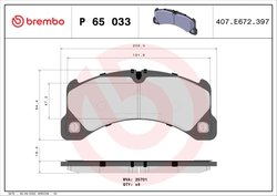 Set placute frana Brembo P 65 033