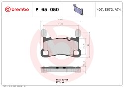 Set placute frana Brembo P 65 050