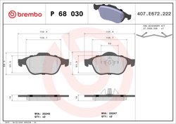 Set placute frana Brembo P 68 030
