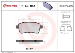 Set placute frana Brembo P 68 041