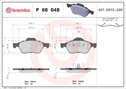 Set placute frana Brembo P 68 048