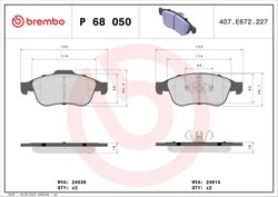Set placute frana Brembo P 68 050