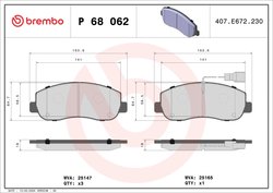 Set placute frana Brembo P 68 062