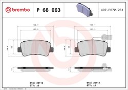 Set placute frana Brembo P 68 063