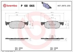 Set placute frana Brembo P 68 065