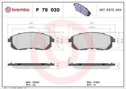 Set placute frana Brembo P 79 030