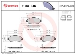 Set placute frana Brembo P 83 046