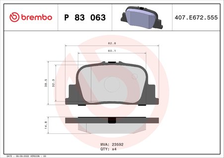 Set placute frana Brembo P 83 063