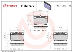 Set placute frana Brembo P 83 073