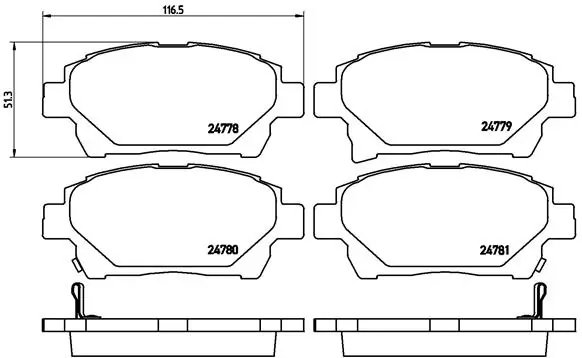 SET PLACUTE FRANA BREMBO P 83 097 - Compatibil cu ASTON MARTIN, SCION, TOYOTA